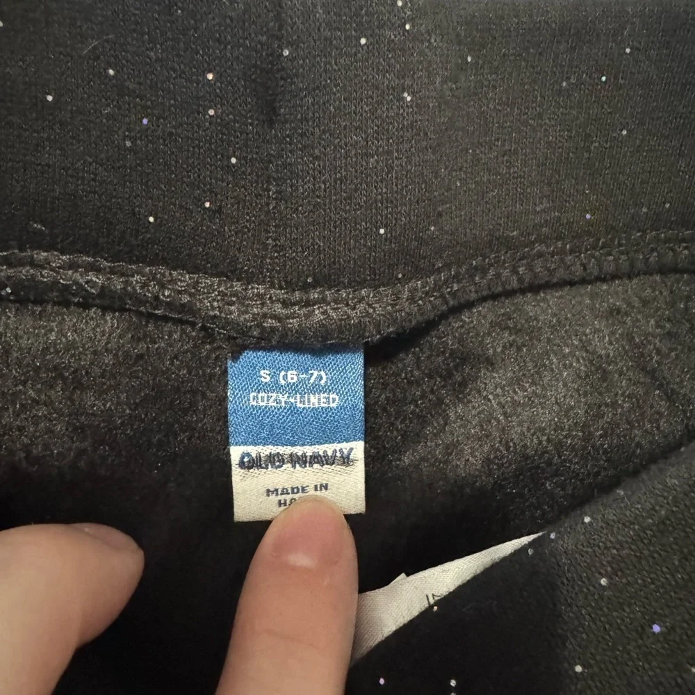 Girls Old Navy Black Speckled Cozy-Lined leggings and Therabouts PJ Pants